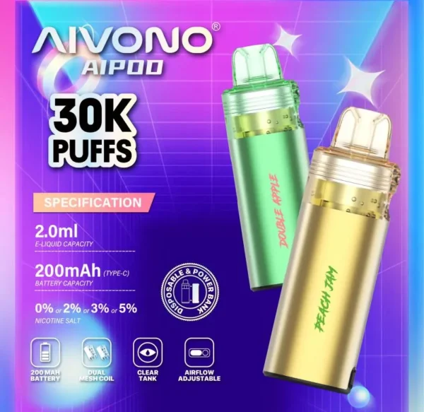 AIVONO AIM AIPOD 30000（30K ）Puffs Refillable Vapes