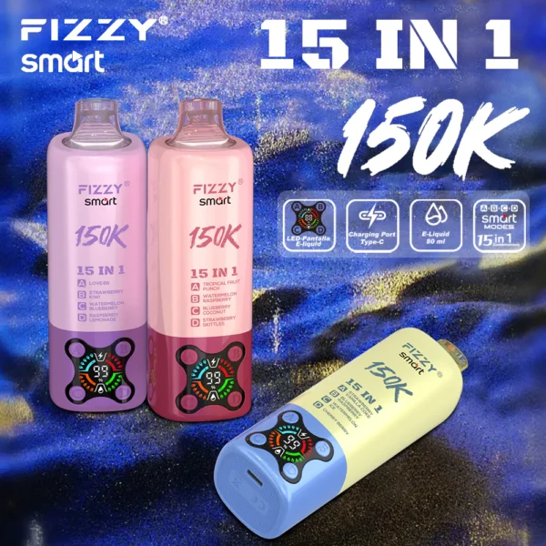 Fizzy Smart 150000(150K) Puffs 15 in 1 Disposable Vape