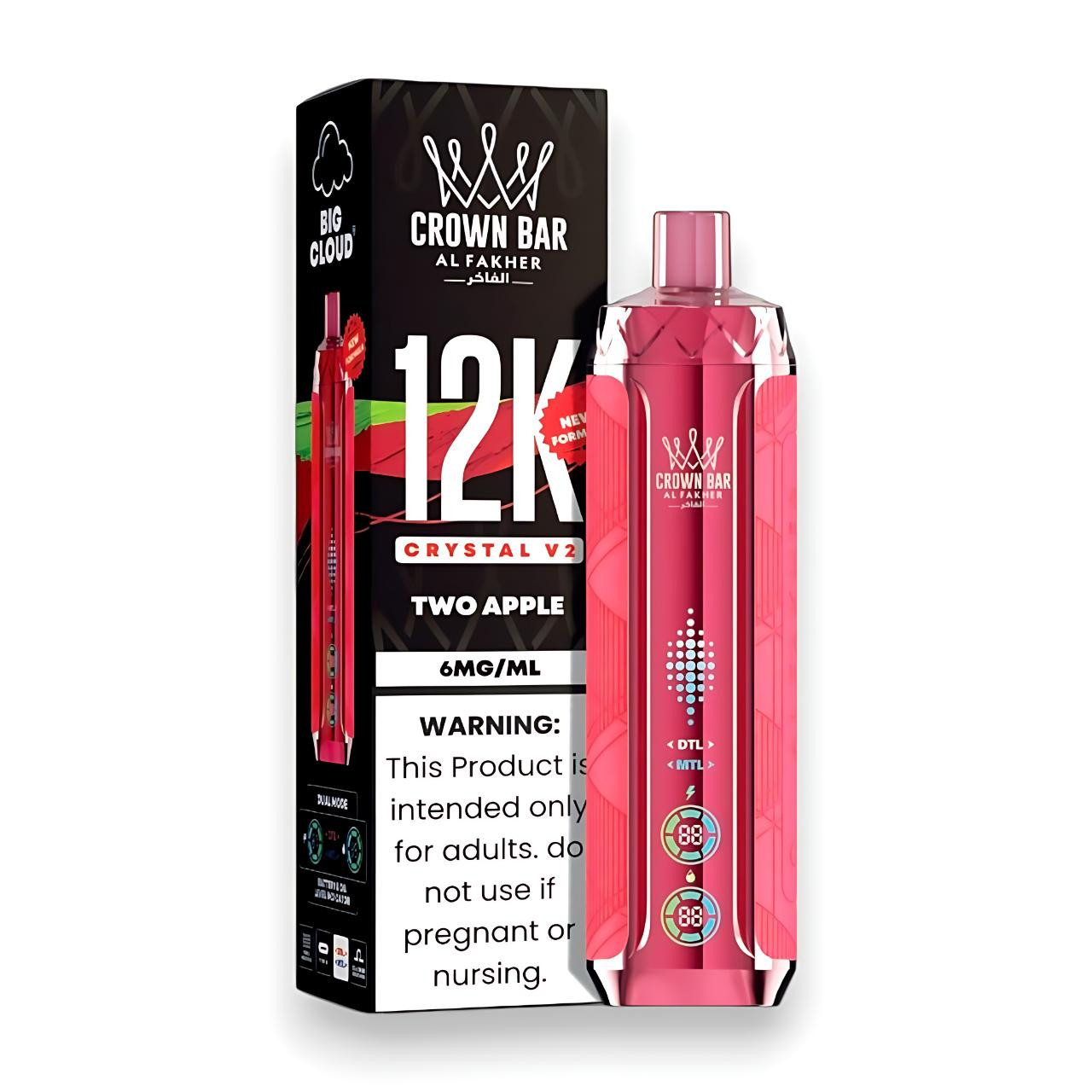 Al_Fakher_Crown_Bar_Crystal_V2_12K_Puff_Disposable-Two_Apple__88034