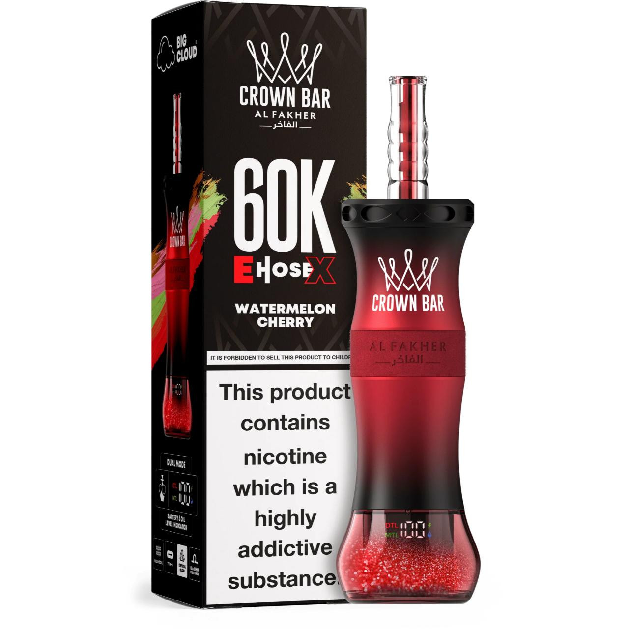 Al_Fakher_Crown_Bar_E_Hose_X_60K_Puff_Disposable_Watermelon_Cherry__66373