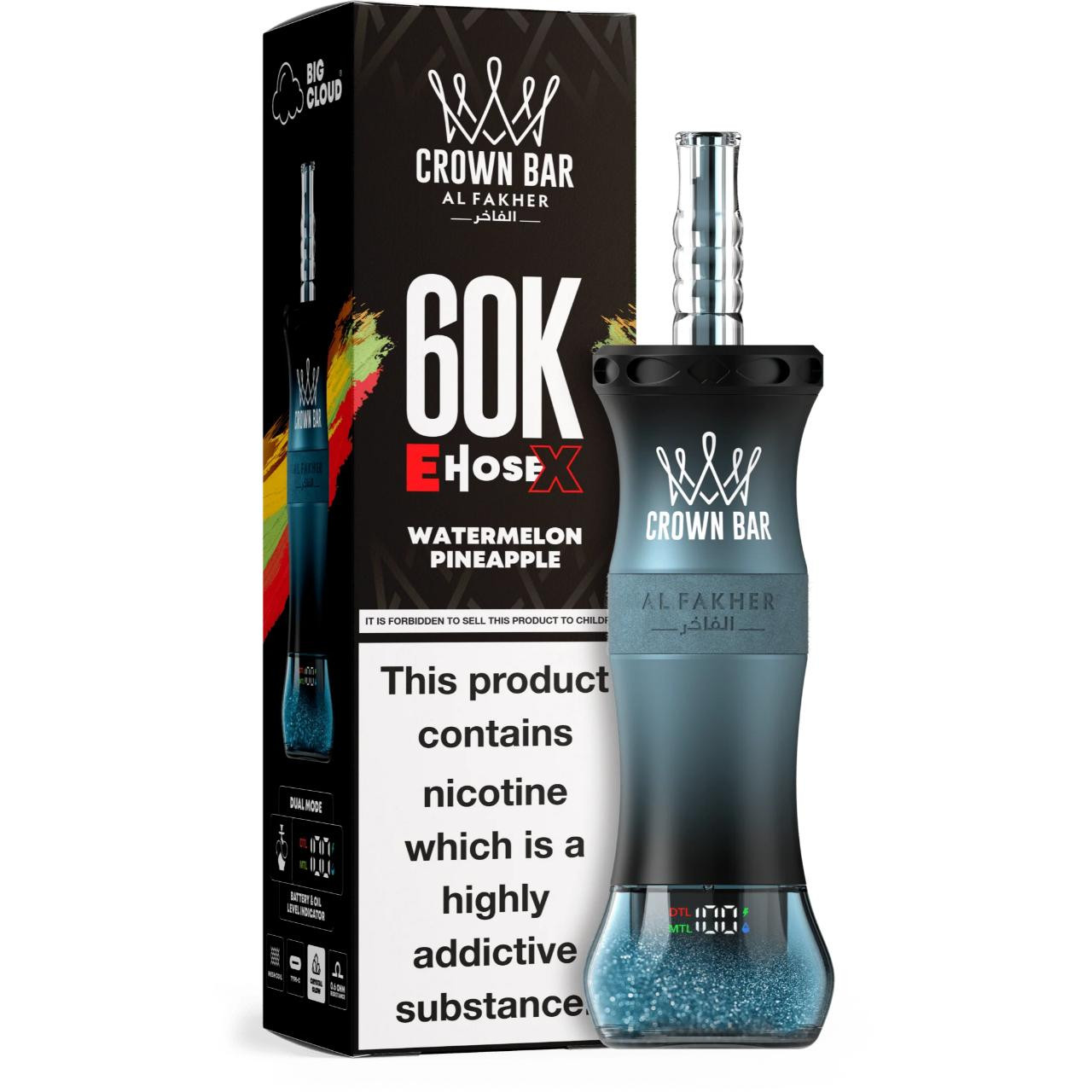 Al_Fakher_Crown_Bar_E_Hose_X_60K_Puff_Disposable_Watermelon_Pineapple__98391