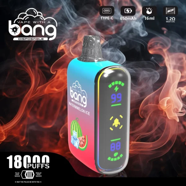 Bang Vape Rocket 18000 (18K)Puffs  LED Display Disposable Vape
