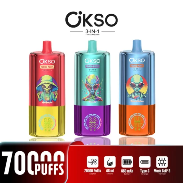 OKSO 3-IN-1 Taste 70000 (70K) Puffs Disposable Vape