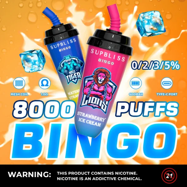 RandM Supbliss Bingo 8000 (8K) Puffs Disposable Vape