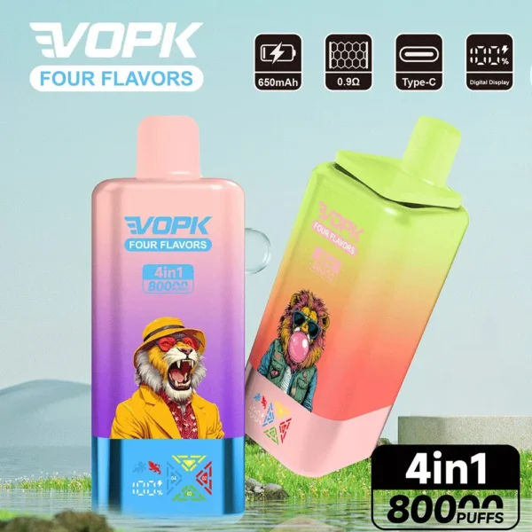 Vopk Four Flavors 80000(80K) Puffs  4-in-1 Adjustable Disposable Vape