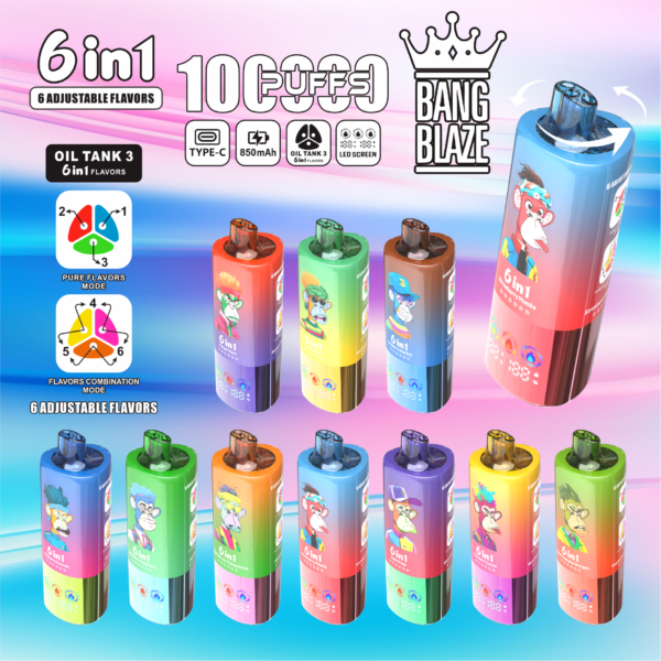 Bang Blaze 6-in-1 100000(100K)Puffs Triple Tank Disposable Vape