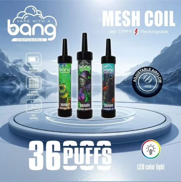 Bang King 36000 (36K) Puffs LED Color Light Disposable Vape