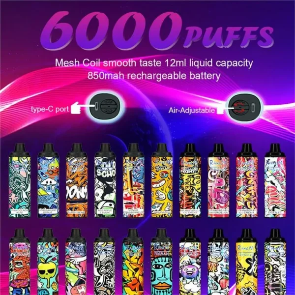 Randm Tornado 6000 (6K) Puffs Disposable Vape