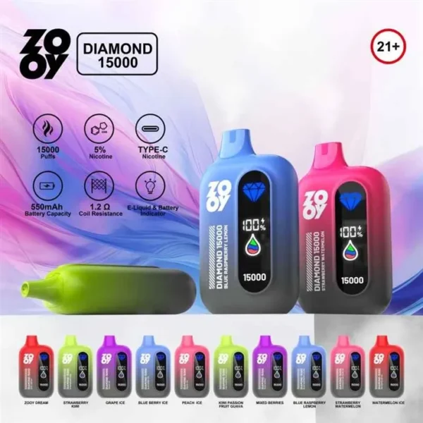 Zooy Diamond 15000 (15K) Puffs Disposable Vape